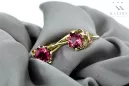 Or jaune 14 carats Rubis Des boucles d'oreilles Bijoux vintage vec019y
